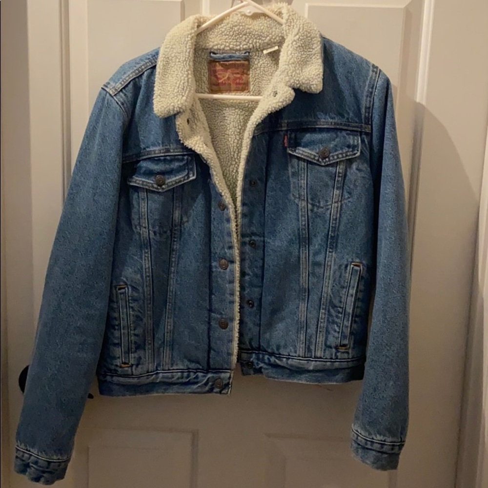 Levis furry jean jacket